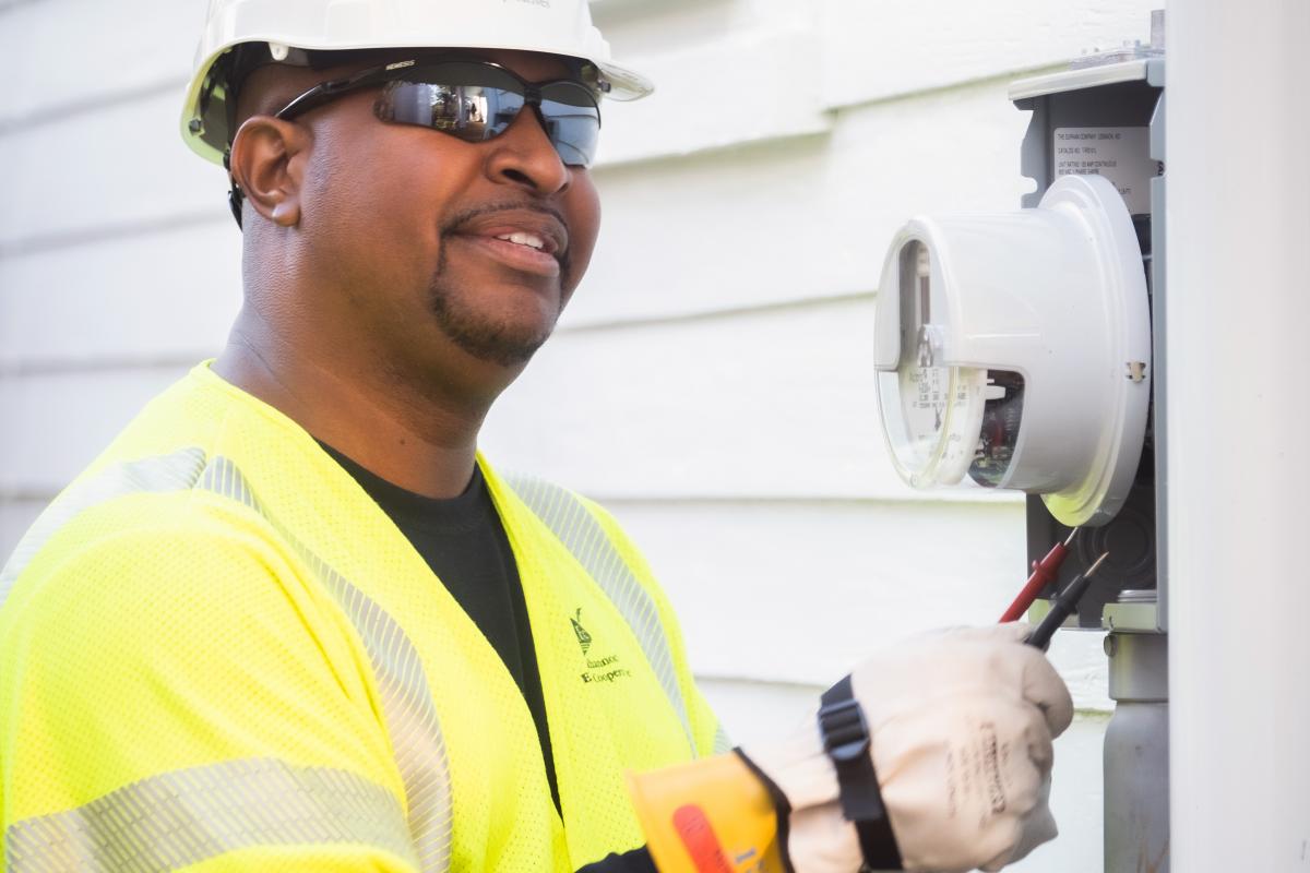 Electrical worker with a smart meter